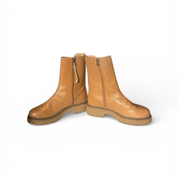 Sam and Libby Tan Chelsea Lug Sole Boots Womens sz 9 winter casual chic everyday - Picture 3 of 8